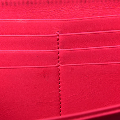 Christian Dior Lambskin Cannage Lady Dior Zip Wallet Fuchsia 8 of 19