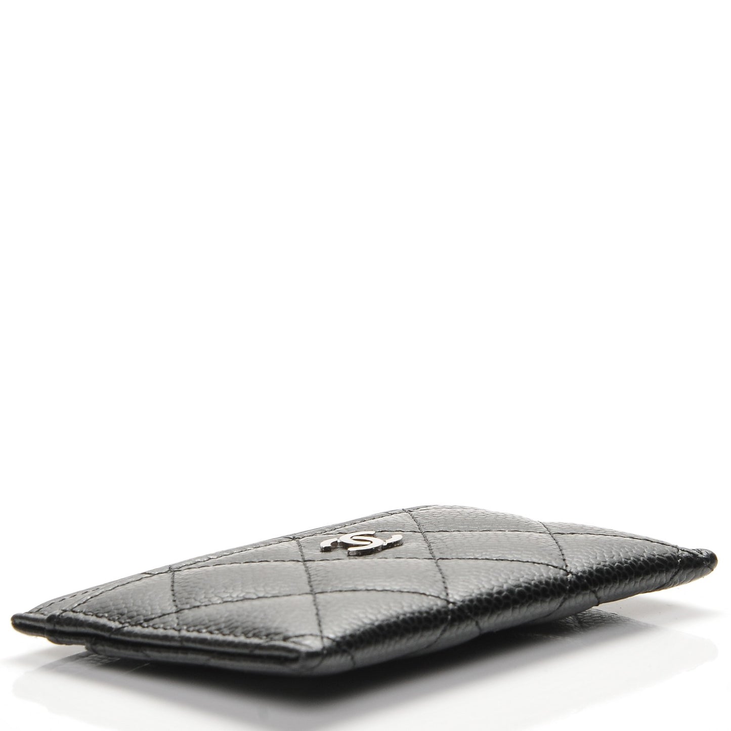 Caviar Quilted Card Holder Black