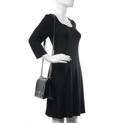 Christian Dior Patent Micro-Cannage Medium Diorama Flap Bag Black 2 of 7