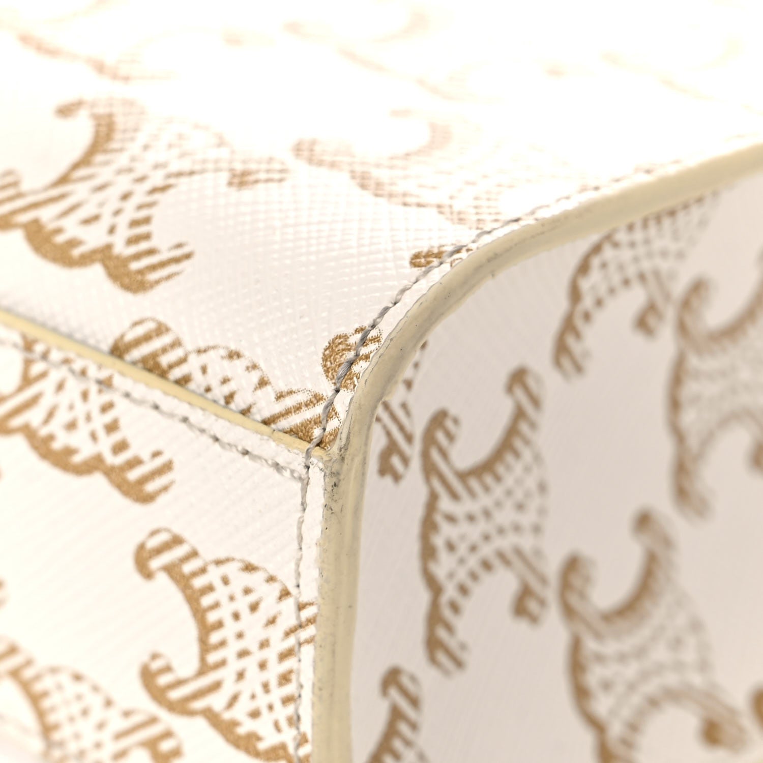 Celine Triomphe Canvas Calfskin Mini Vertical Cabas White 8 of 10