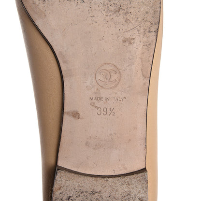 Chanel Lambskin Cap Toe Ballerina Flats 39.5 Beige Black 8 of 11