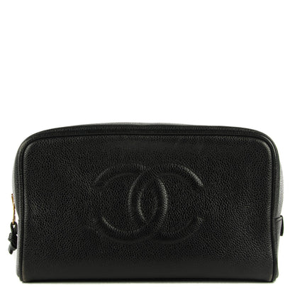 Chanel Caviar CC Large Cosmetic Case Black 1 of 13