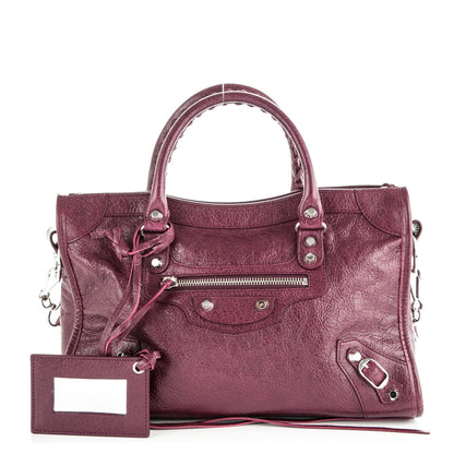 Balenciaga Agneau Classic Silver Hardware S City Violet Prune 1 of 7