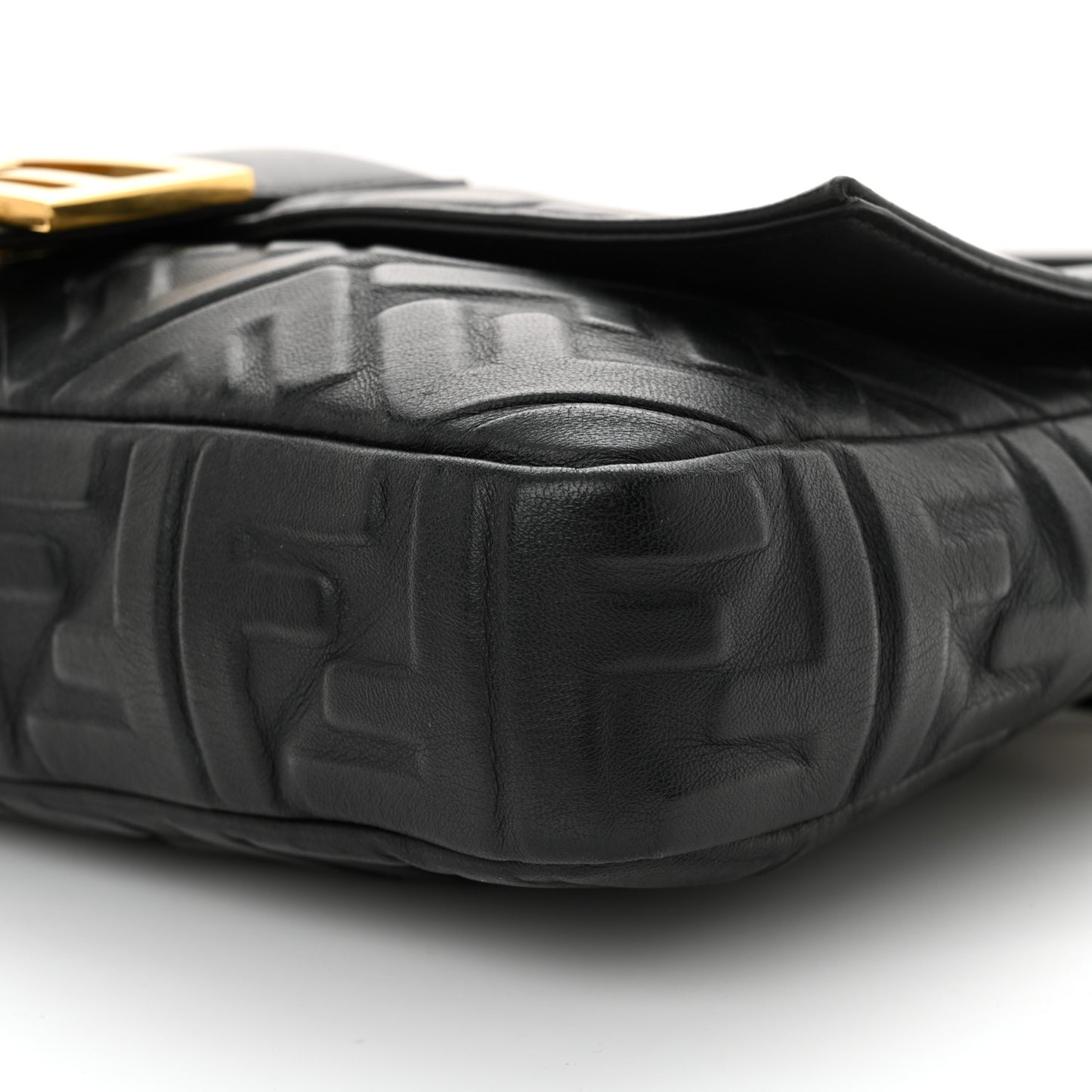 Nappa FF 1974 Embossed Large Baguette Black