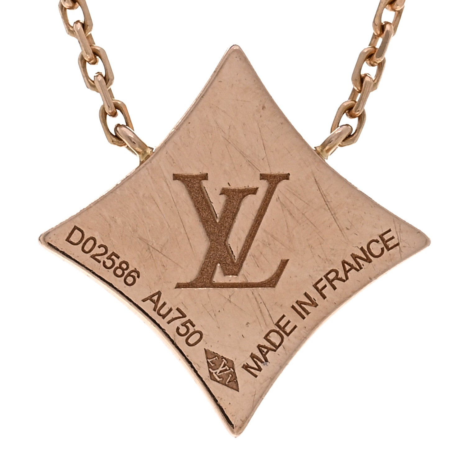 Louis Vuitton 18K Pink Gold Diamond Pink Mother of Pearl Color Blossom BB Star Pendant Necklace 4 of 4