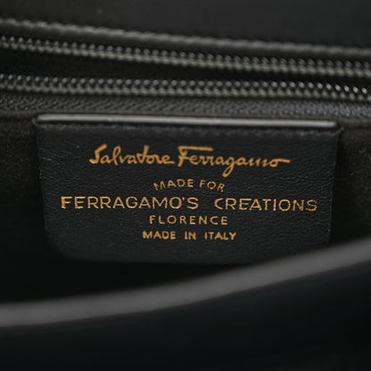Salvatore Ferragamo Brushed Off Calfskin Iconic Top Handle Bag Black 6 of 12
