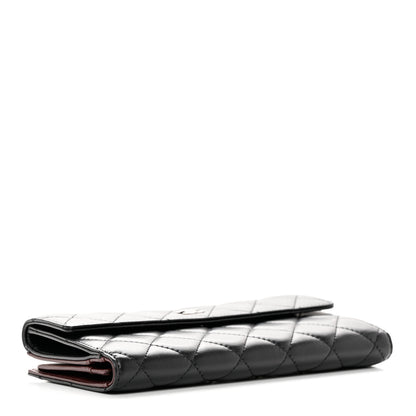 Chanel Lambskin Quilted Long Flap Wallet Black 4 of 12