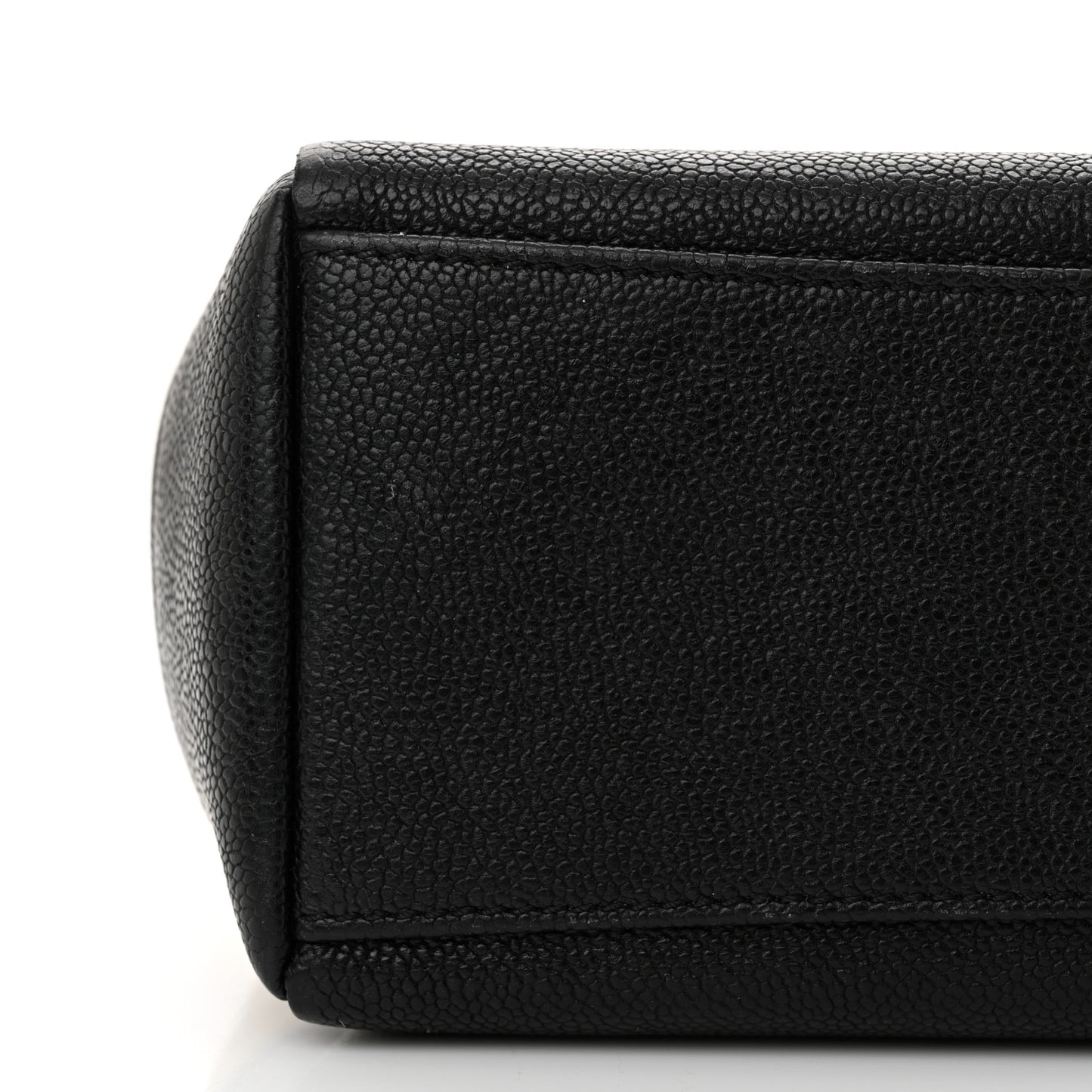Calfskin Caviar Quilted Flap Beige Black