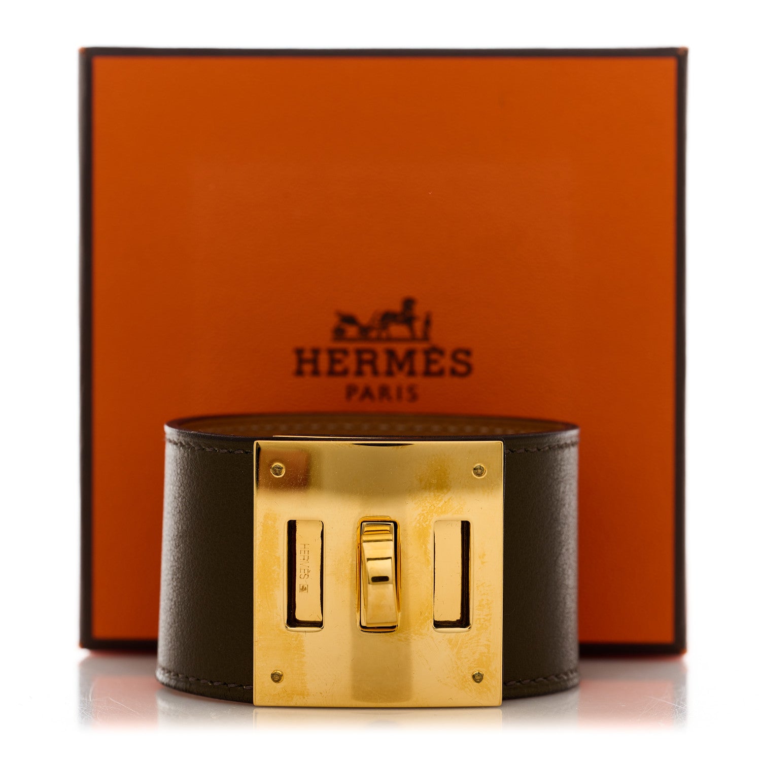 Hermes Swift Kelly Dog Bracelet Chcolate 6 of 6