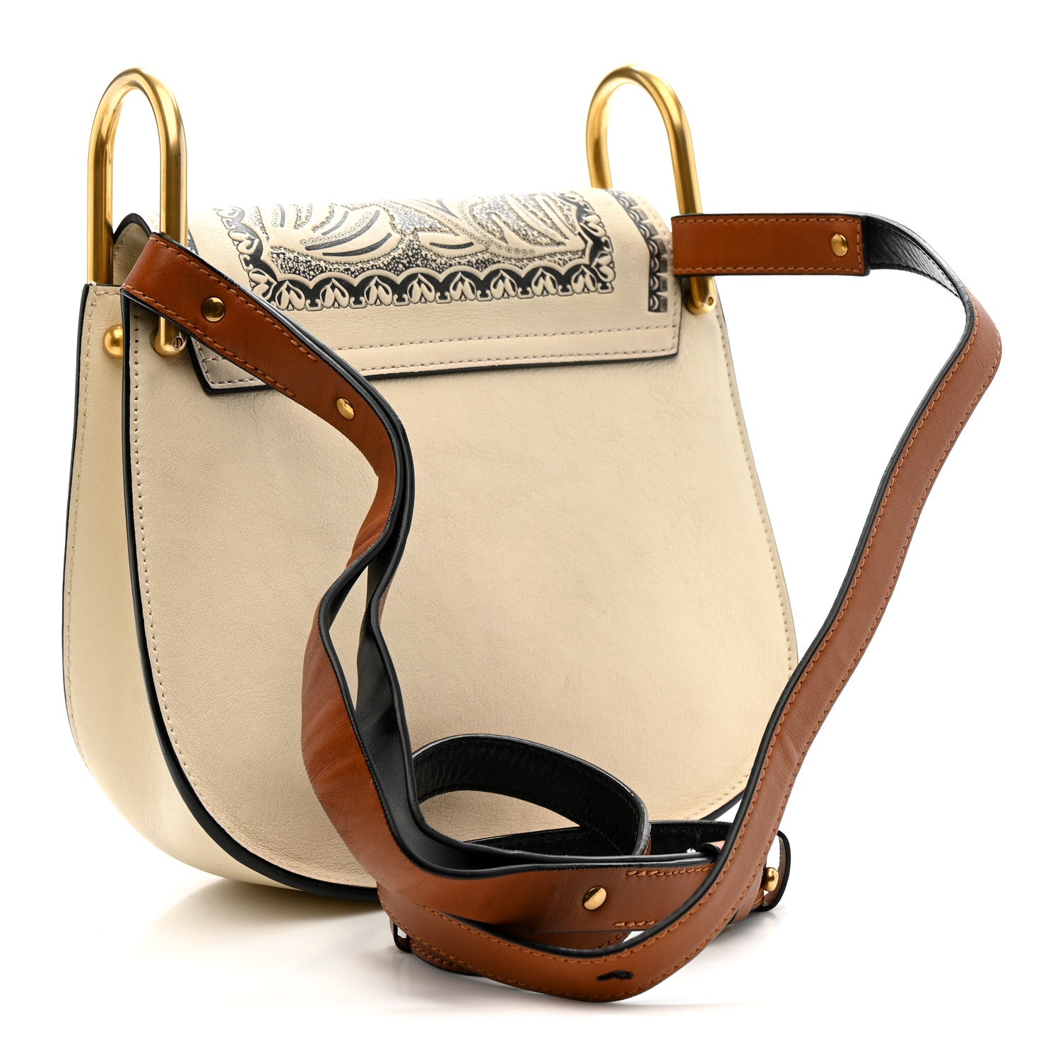 Chloe Calfskin Embossed Small Hudson Shoulder Bag Off White 3 of 13