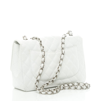 Chanel Caviar Jumbo Single Flap White 3 of 10