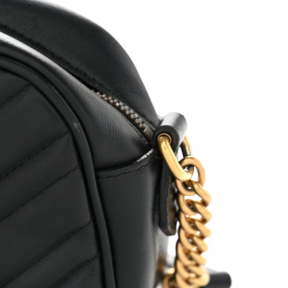 Gucci Calfskin Matelasse Small GG Marmont Chain Shoulder Bag Black 12 of 12