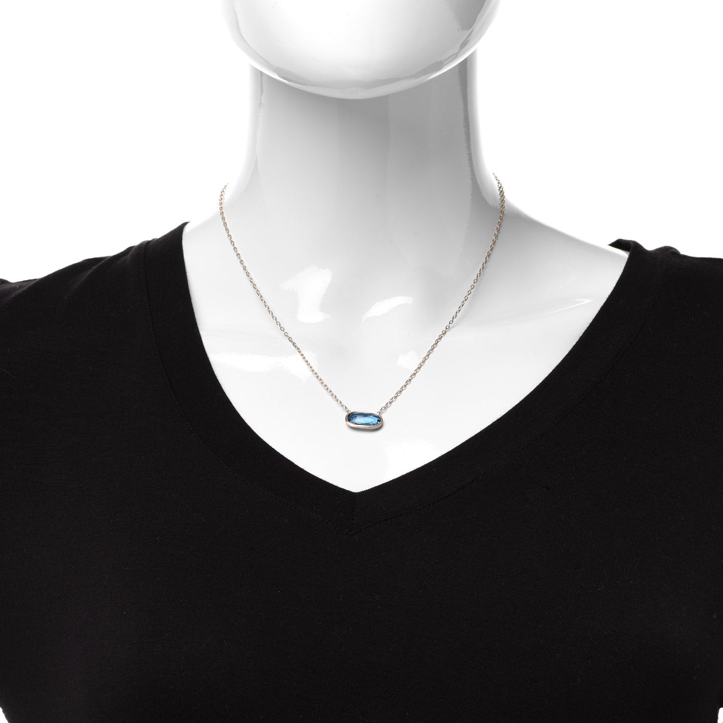 18K Yellow Gold London Blue Topaz Delicati Pendant Necklace