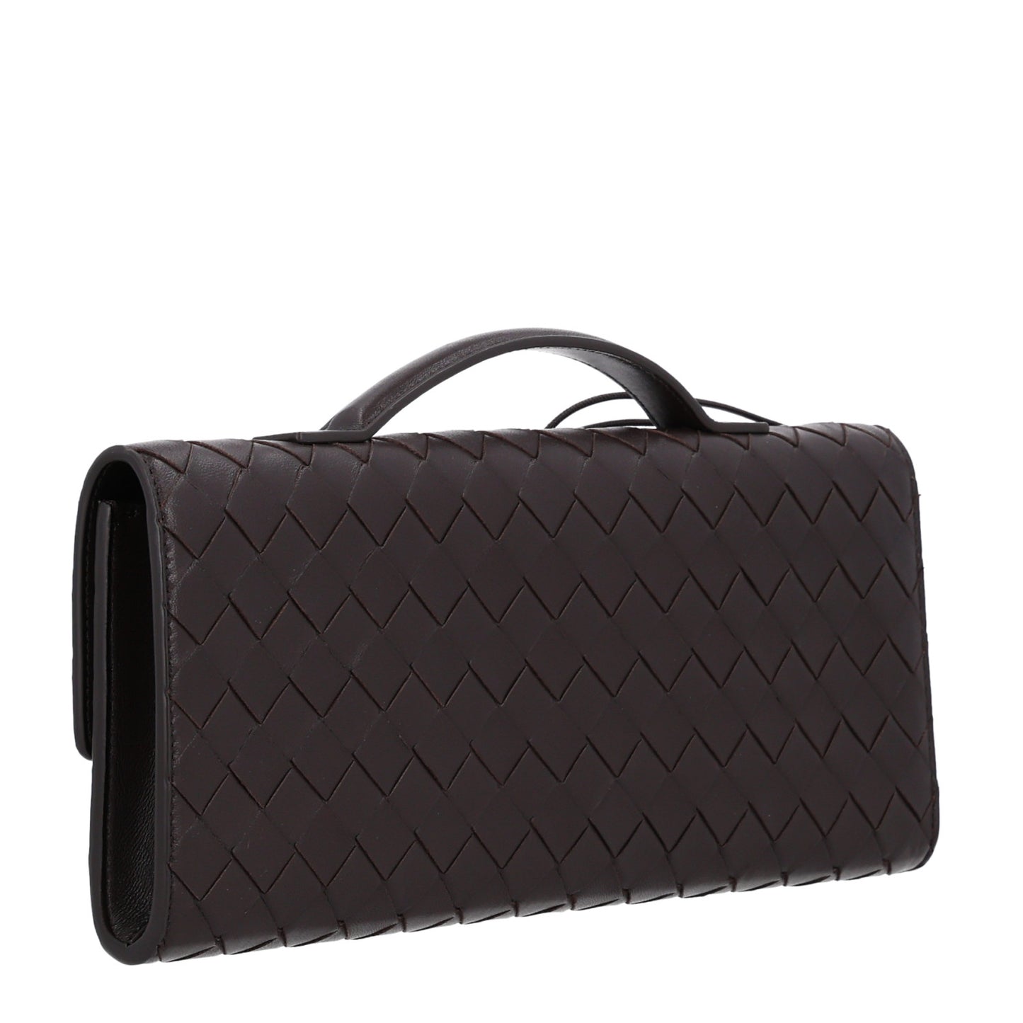 Nappa Intrecciato Long Andiamo Top Handle Clutch Fondant
