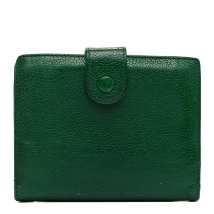 Chanel Caviar Timeless CC French Wallet Green 1 of 7