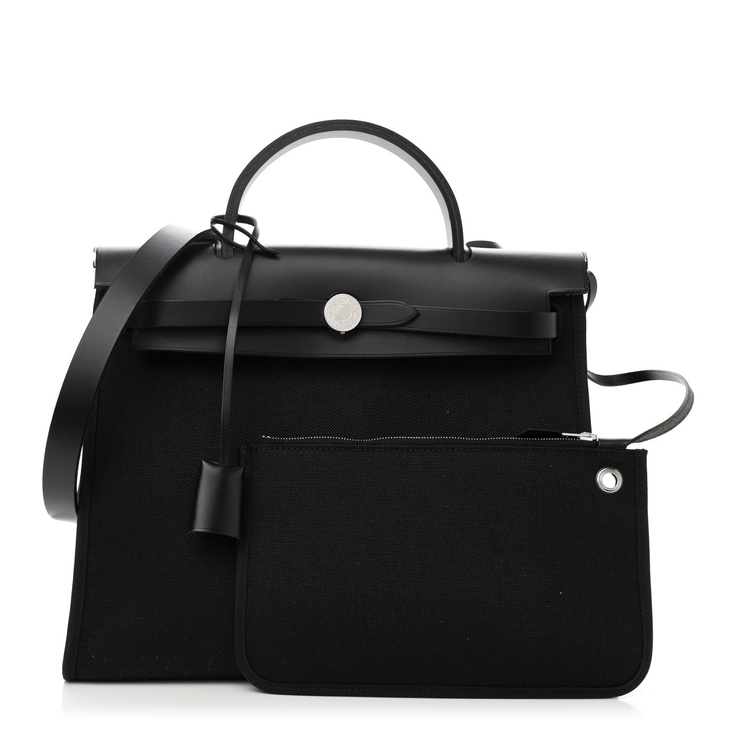 Hermes Military Toile Vache Hunter Herbag Zip PM 31 Black 3 of 11