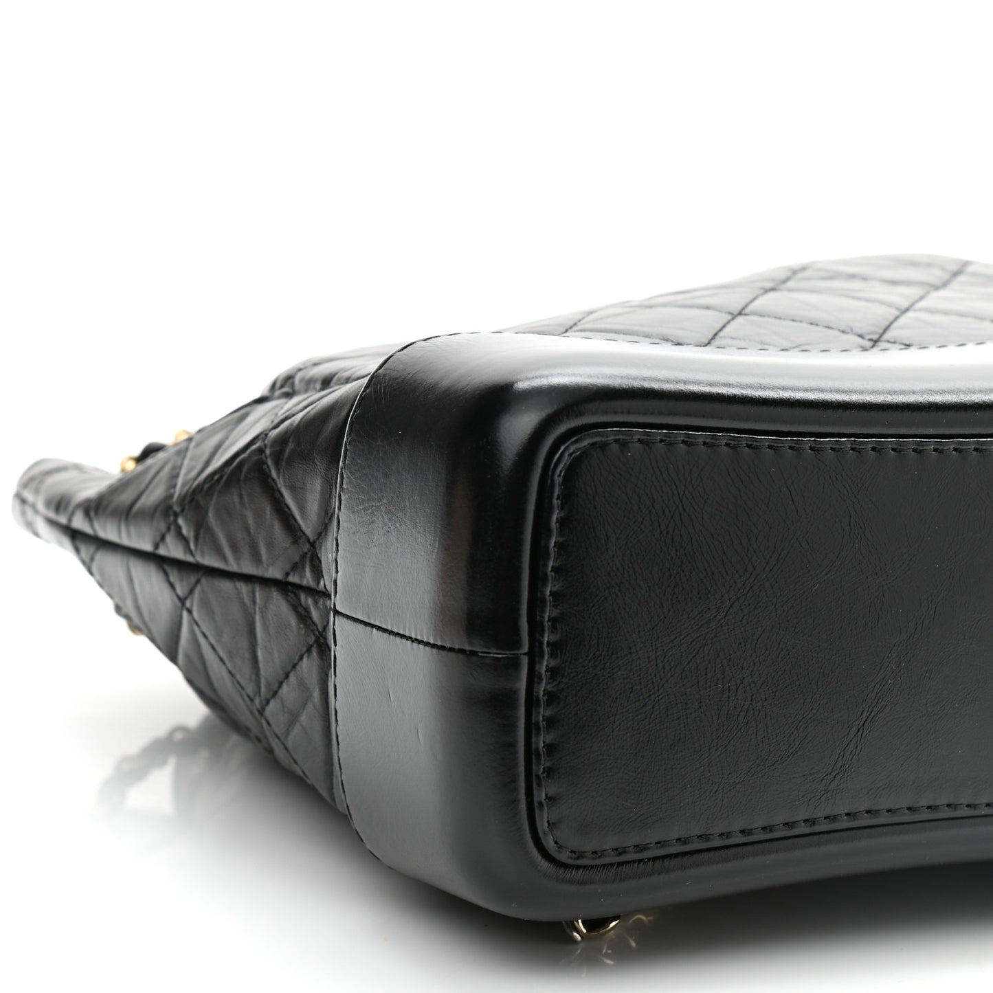 Aged Calfskin Quilted Small Gabrielle Backpack Black