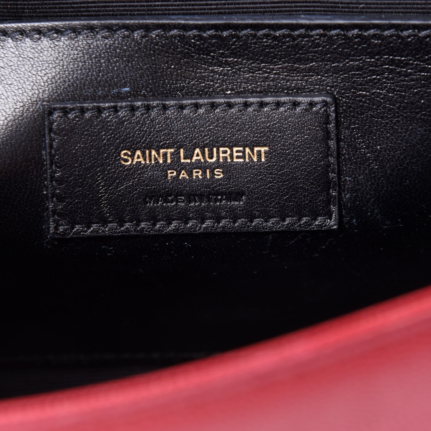 Saint Laurent Grain De Poudre Small Deconstructed Monogram Kate Satchel Red 6 of 10
