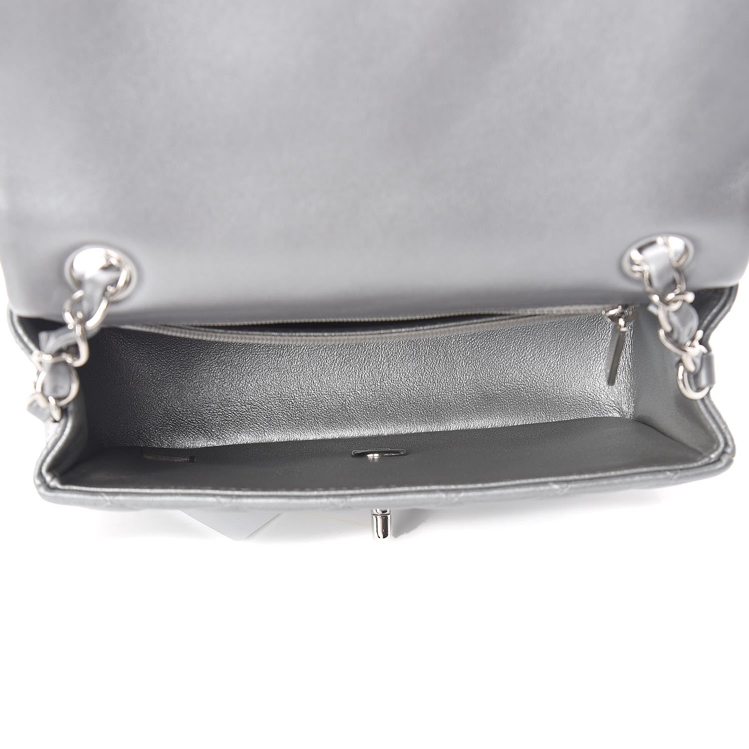 Chanel Metallic Lambskin Quilted Mini Rectangular Flap Silver 5 of 10