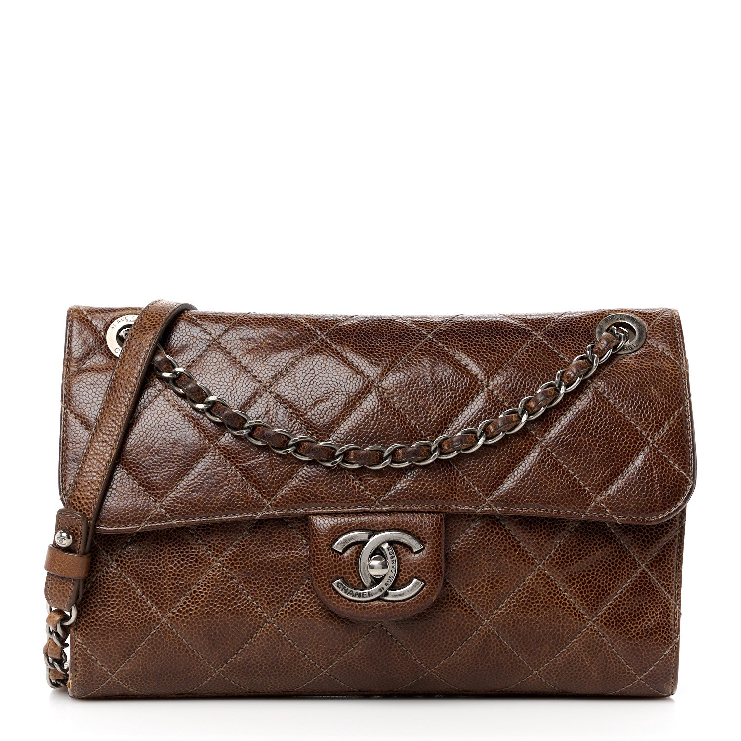Chanel Crumpled Grained Calfskin Medium CC Crave Flap Brown 1 of 14