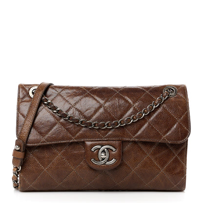 Chanel Crumpled Grained Calfskin Medium CC Crave Flap Brown 1 of 14