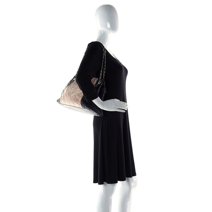 Chanel Lambskin Quilted CC Shopping Tote Black Rose Clair 3 of 10