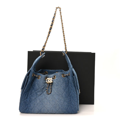 Chanel Washed Denim Quilted Small Chanel 25 Handbag Blue 11 of 11