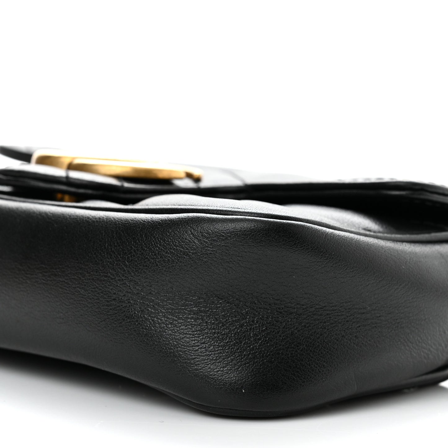 Calfskin Matelasse Super Mini GG Marmont Shoulder Bag Black