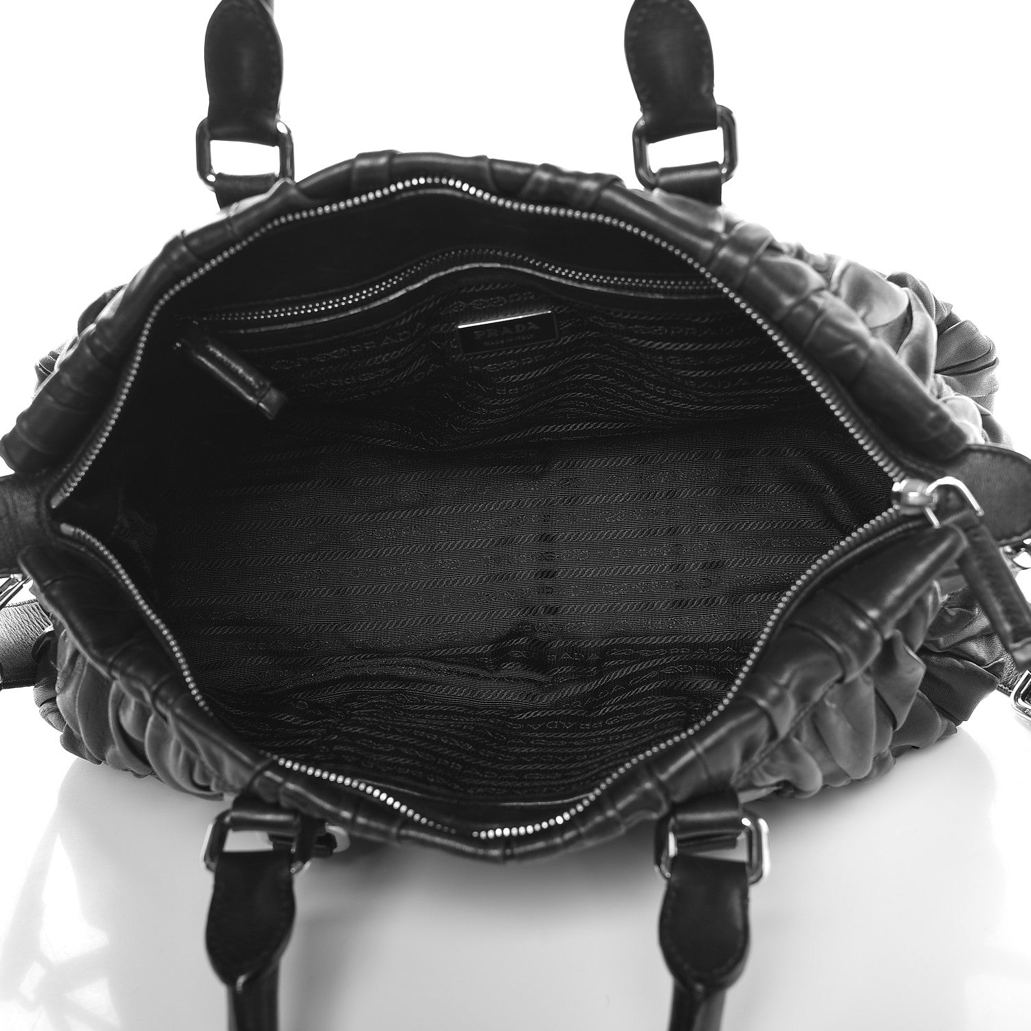 Prada Nappa Gaufre Satchel Black 4 of 23