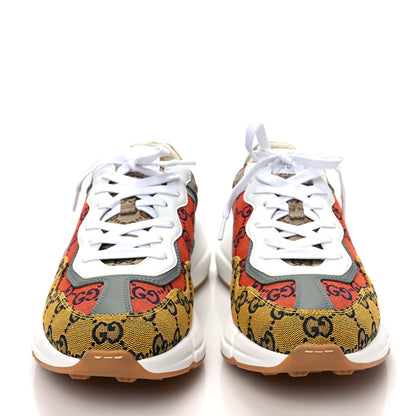 Gucci Monogram Multicolor Mens Rhyton Sneakers 8.5 Yellow Blue Great White Tabasco 2 of 7