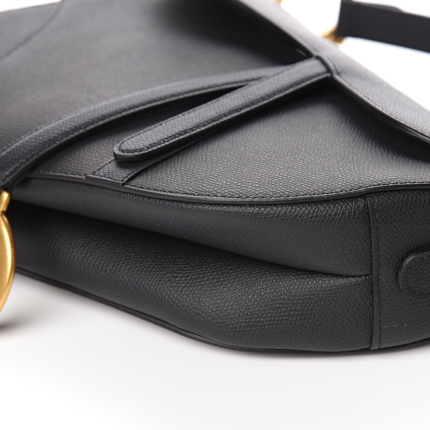 Christian Dior Grained Calfskin Saddle Bag Black 9 of 11