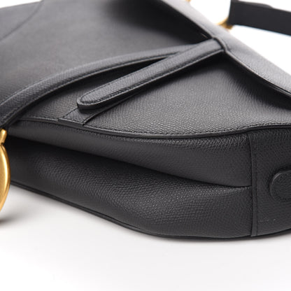 Christian Dior Grained Calfskin Saddle Bag Black 9 of 11