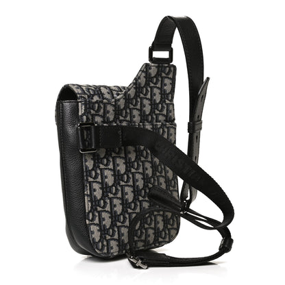 Christian Dior Oblique Saddle Pouch Blue 2 of 11