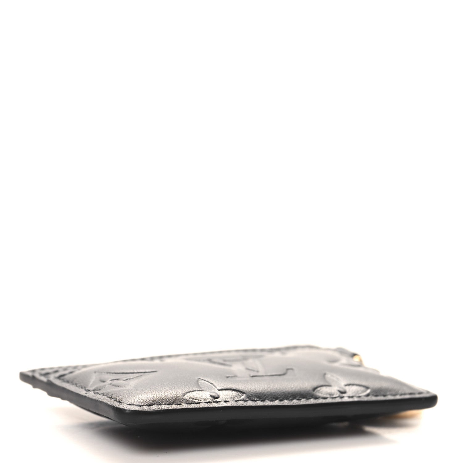 Louis Vuitton Lambskin Embossed Monogram LV Charms Porte Coussin Card Holder Black 4 of 7