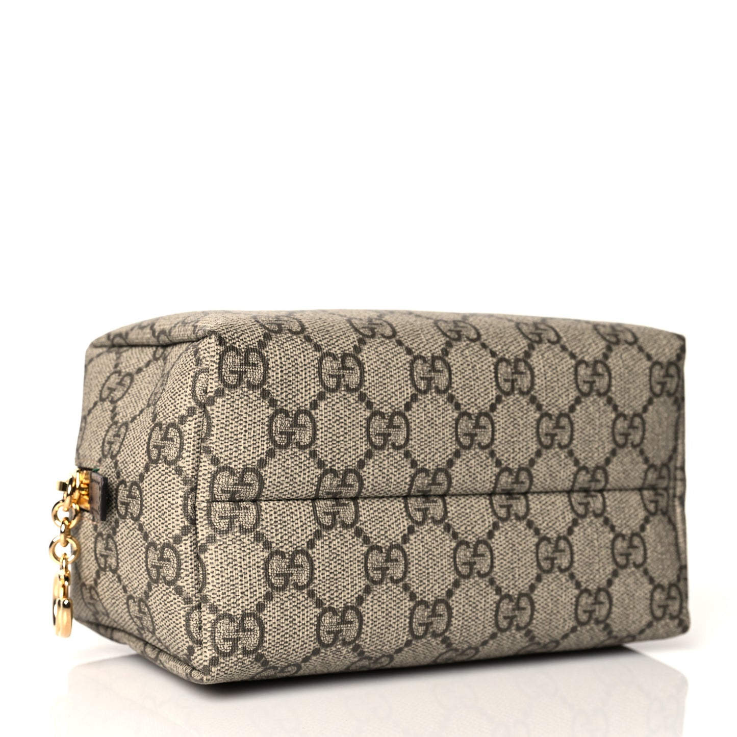 Soft GG Supreme Monogram Calfskin Medium Ophidia Cosmetic Case Beige Ebony New Acero