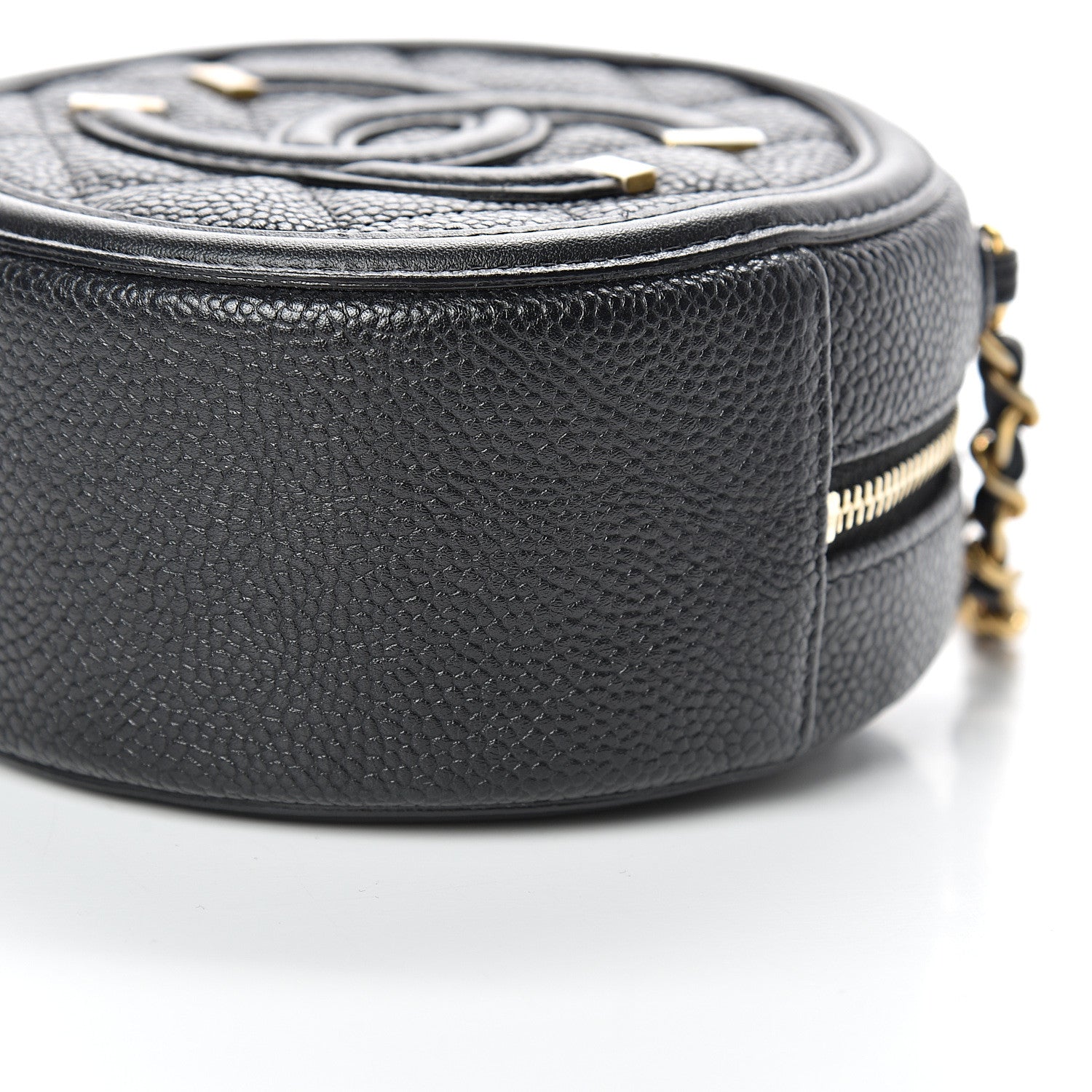 Chanel Caviar Quilted Round Filigree Crossbody Black 9 of 10