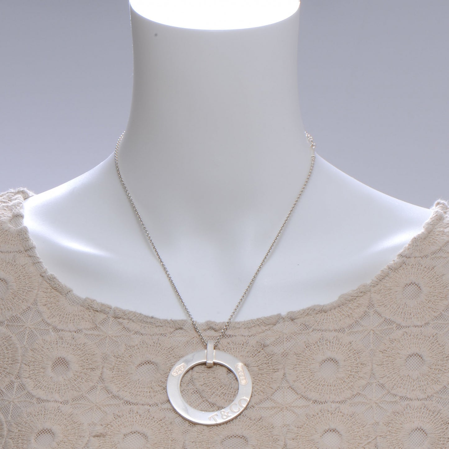 Sterling Silver 1837 Circle Pendant Necklace