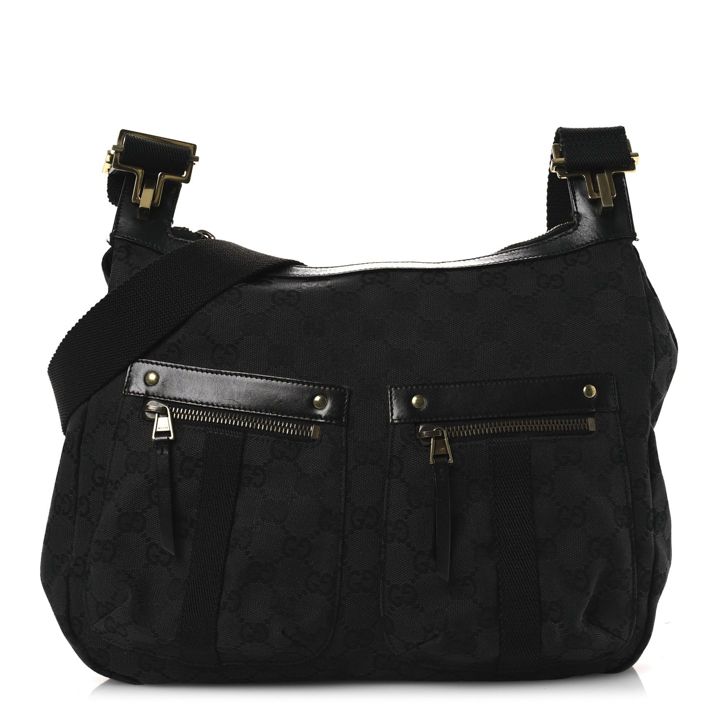 Monogram Double Pocket Messenger Bag Black