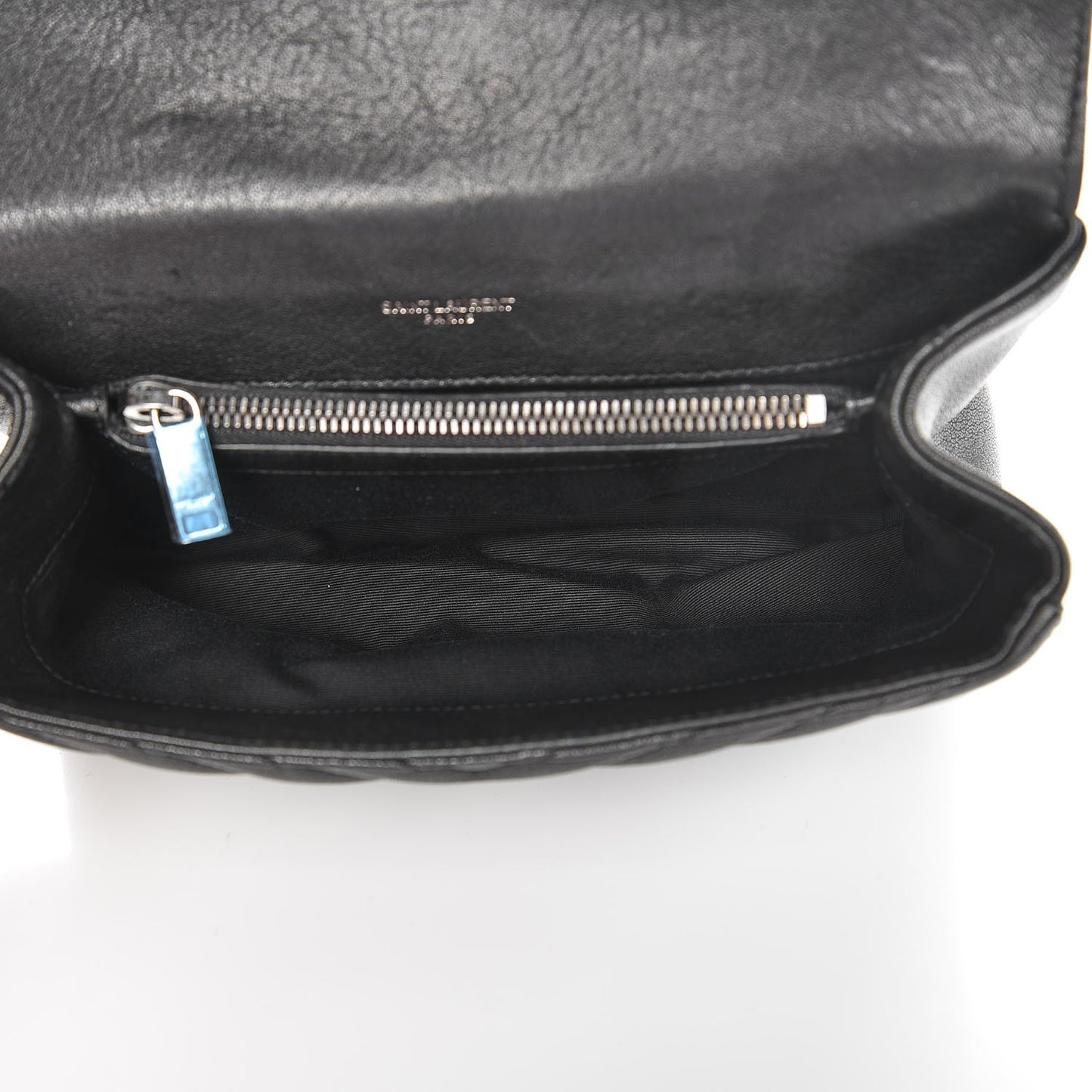 Sheepskin Matelasse Chevron Monogram Medium College Bag Black