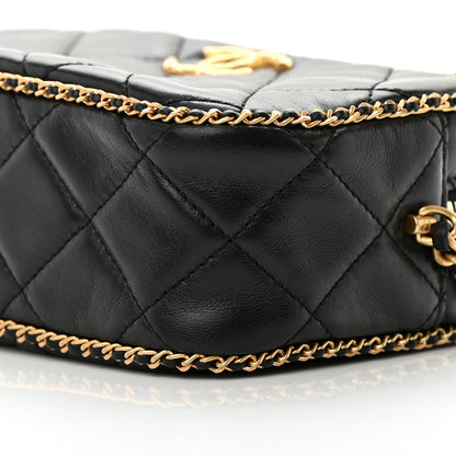 Chanel Lambskin Quilted Chain CC Mini Camera Case Black 10 of 15