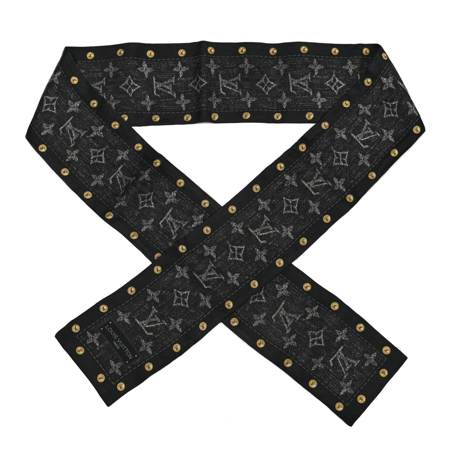 Silk Monogram Denim Bandeau Black