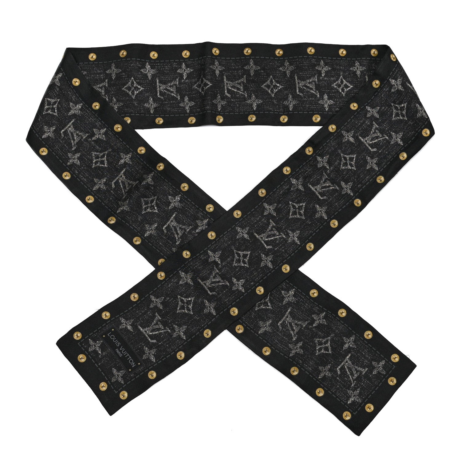Louis Vuitton Silk Monogram Denim Bandeau Black 1 of 4