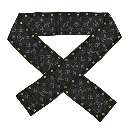 Louis Vuitton Silk Monogram Denim Bandeau Black 1 of 4