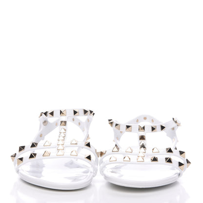 Valentino Garavani PVC Jelly Rockstud Caged Sandals 38 Optic White 2 of 7