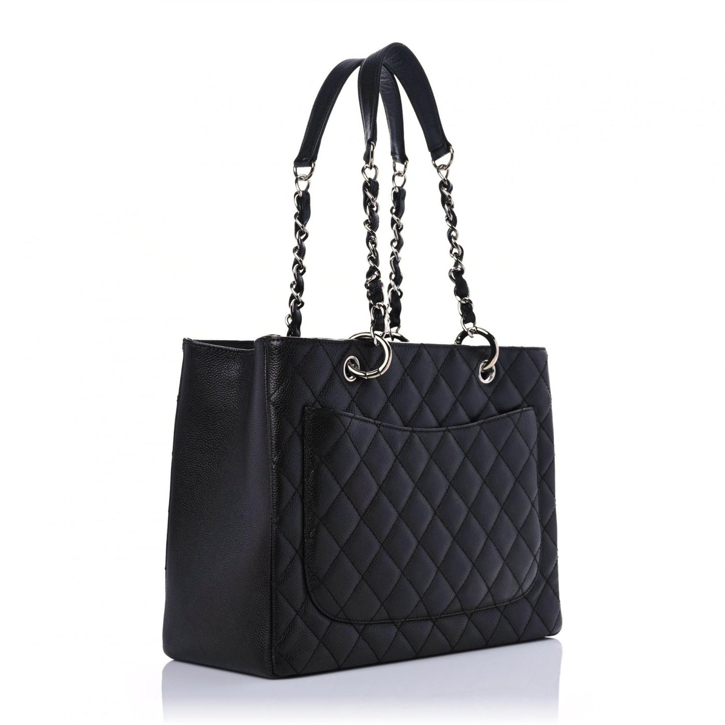 Caviar Quilted Grand Shopping Tote GST Dark Brown