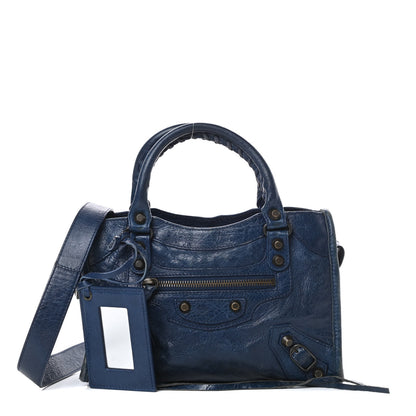 Balenciaga Agneau Classic Hardware Mini City Bleu Mineral 1 of 15