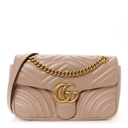 Gucci Calfskin Matelasse Medium GG Marmont Shoulder Bag Porcelain Rose 1 of 10