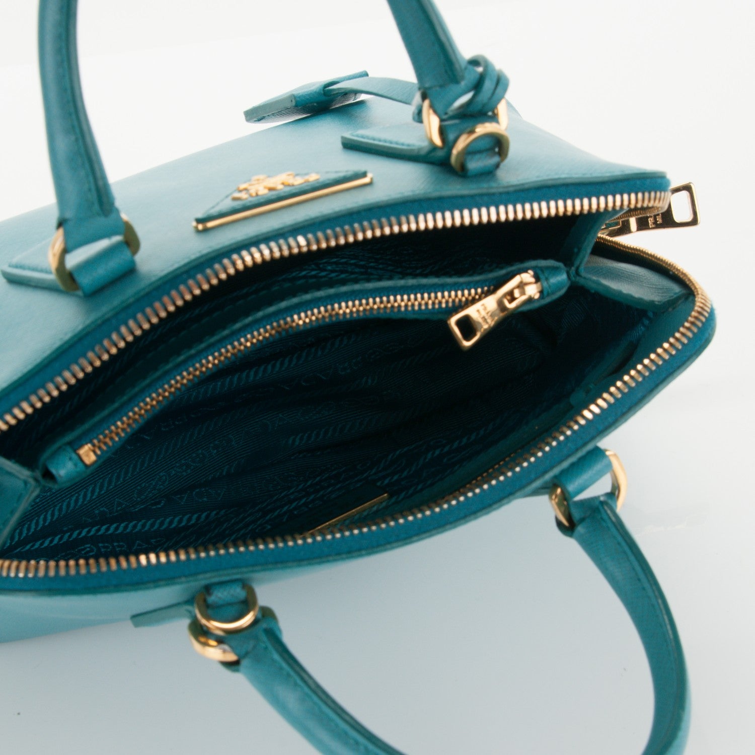 Prada Saffiano Lux Mini Promenade Tote Turchese 4 of 6