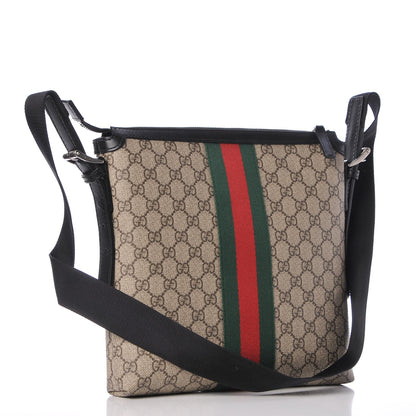 Gucci GG Supreme Monogram Web Messenger Bag Black 3 of 9