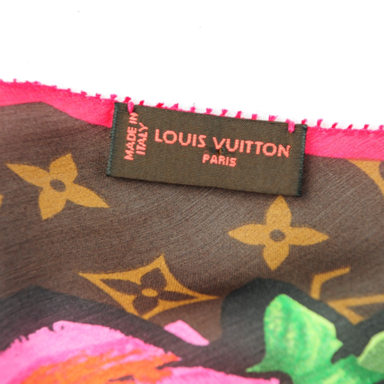 Louis Vuitton Silk Monogram Roses Scarf Marron 5 of 6